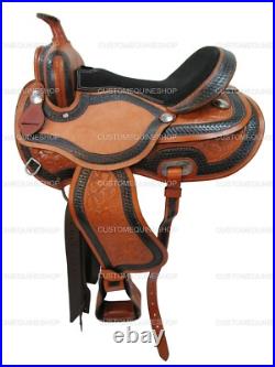 Gaited Horse Western Saddle Trail Pleasure Tooled Leather Tack Set 15 16 17 18