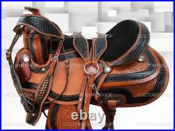 Gaited Horse Western Saddle Trail Pleasure Tooled Leather Tack Set 15 16 17 18