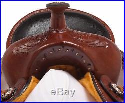 Gaited Tooled Western Pleasure Trail Horse Leather Saddle Tack Set 15