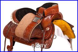 Gaited Western Barrel Pleasure Trail Show Horse Leather Saddle Tack Set 14 15