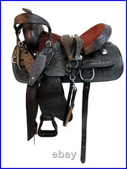 Gaited Western Horse Saddle 15 16 17 18 Pleasure Trail Floral Tooled Leather Set