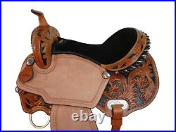 Gaited Western Horse Saddle Pleasure Tooled Leather Trail Tack Set 15 16 17