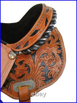 Gaited Western Horse Saddle Pleasure Tooled Leather Trail Tack Set 15 16 17