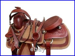 Gaited Western Horse Saddle Pleasure Trail Tooled Leather Tack Set 15 16 17 18
