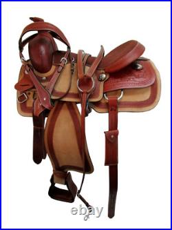 Gaited Western Horse Saddle Pleasure Trail Tooled Leather Tack Set 15 16 17 18