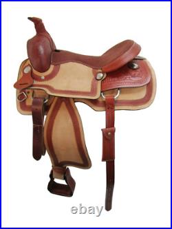 Gaited Western Horse Saddle Pleasure Trail Tooled Leather Tack Set 15 16 17 18