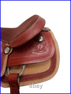 Gaited Western Horse Saddle Pleasure Trail Tooled Leather Tack Set 15 16 17 18