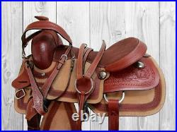 Gaited Western Horse Saddle Pleasure Trail Tooled Leather Tack Set 15 16 17 18