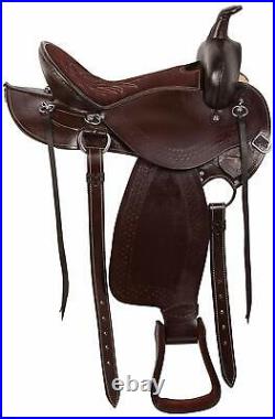 Gaited Western Pleasure Trail Endurance Horse Leather Saddle &Tack (12 to 18)