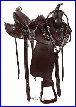Gaited Western Pleasure Trail Endurance Horse Leather Saddle &Tack (12 to 18)