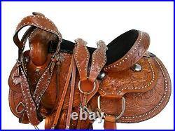 Gaited Western Saddle 15 16 17 18 Horse Pleasure Trail Tooled Leather Tack Set