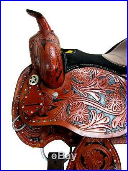 Gaited Western Saddle 16 15 Pleasure Show Horse Trail Tooled Leather Tack Set