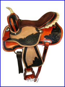 Gaited Western Saddle Pleasure Trail Brown Used Leather Horse Tack Set 15 16 17