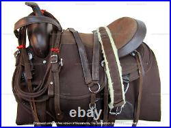 Gaited Western Saddle Synthetic Horse Pleasure Trail Brown Tack Set 15 16 17