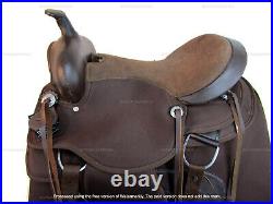 Gaited Western Saddle Synthetic Horse Pleasure Trail Brown Tack Set 15 16 17