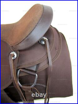 Gaited Western Saddle Synthetic Horse Pleasure Trail Brown Tack Set 15 16 17