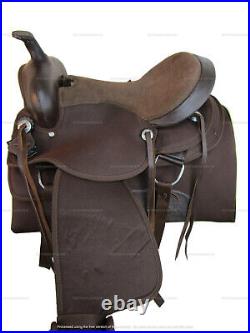 Gaited Western Saddle Synthetic Horse Pleasure Trail Brown Tack Set 15 16 17