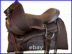 Gaited Western Saddle Synthetic Horse Pleasure Trail Brown Tack Set 15 16 17