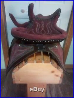 Gathright Sidesaddle 15 Inch Seat with Red Suede