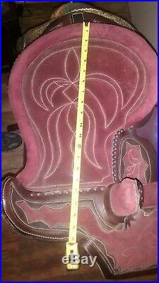 Gathright Sidesaddle 15 Inch Seat with Red Suede