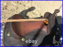 Gene Bader cutting western saddle 16 inch great for working cow horse