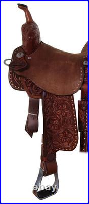 Genuine Leather Western Hand Carved Tooled Saddle With Complete Tack Set Genuine Leather Western Hand Carved Tooled Saddle With Complete Tack Set