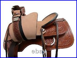 Genuine Leather Western Trail Saddle Horse Pleasure Tooled Tack Set 18 17 16 15
