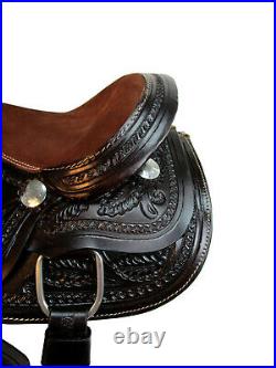 Genuine Leather Western Youth Kids Barrel Racing Saddle 10 12 13 Brown Tack Set