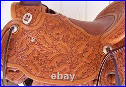 Genuine Wade Tree A Fork Premium Western Leather Roping Ranch Horse Saddle 17'