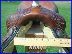 HEREFORD Tex Tan 15 TOOLED Leather All Around Ranch Show Trail Pleasure SADDLE