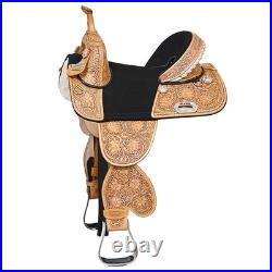 HILASON Child Treeless Horse Saddle Western American Leather Barrel for Horses