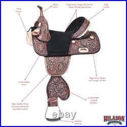 HILASON Child Treeless Horse Saddle Western American Leather Barrel for Horses
