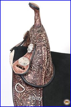 HILASON Child Treeless Horse Saddle Western American Leather Barrel for Horses