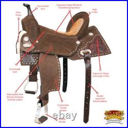 HILASON Flex Tree Western Horse Buckstitch Floral Trail Barrel American Leather