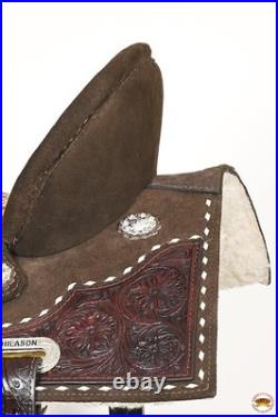 HILASON Flex Tree Western Horse Buckstitch Floral Trail Barrel American Leather