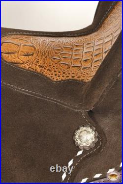 HILASON Flex Tree Western Horse Buckstitch Floral Trail Barrel American Leather