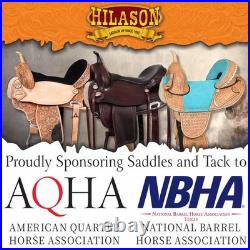 HILASON Flex Tree Western Horse Floral Trail Barrel American Leather Saddle