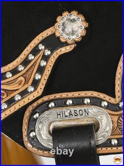 HILASON Flex Tree Western Horse Floral Trail Barrel American Leather Saddle