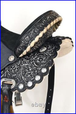 HILASON Flex Tree Western Horse Saddle American Leather Trail Barrel for