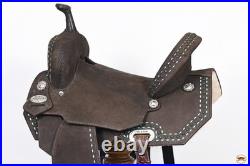 HILASON Flex Tree Western Horse Saddle in American Leather Barrel Trail for