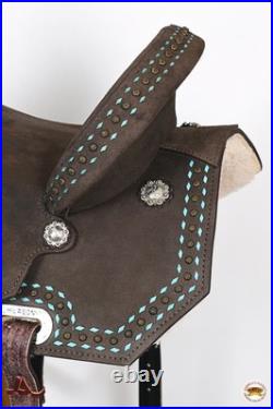 HILASON Flex Tree Western Horse Saddle in American Leather Barrel Trail for