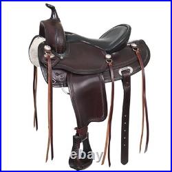 HILASON Western Draft Horse Trail Pleasure American Leather Saddle for Horses