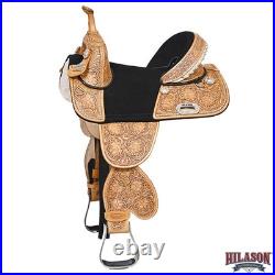 HILASON Western Horse Child Saddle Treeless American Leather Barrel for Horses