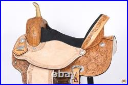 HILASON Western Horse Saddle American Leather Barrel Flex Tree Trail for