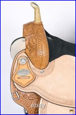 HILASON Western Horse Saddle American Leather Barrel Flex Tree Trail for