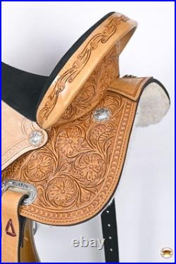 HILASON Western Horse Saddle American Leather Barrel Flex Tree Trail for