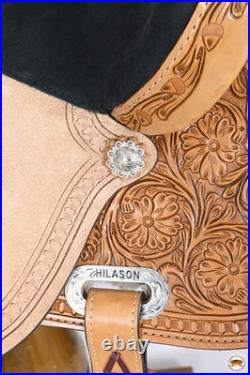 HILASON Western Horse Saddle American Leather Barrel Flex Tree Trail for