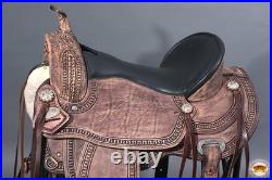 HILASON Western Horse Saddle American Leather Flex Tree Trail & Pleasure Rough