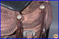 HILASON Western Horse Saddle American Leather Flex Tree Trail & Pleasure Rough