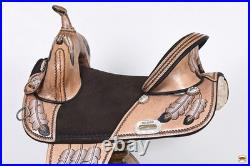 HILASON Western Horse Saddle Treeless Trail Barrel American Leather for Horses